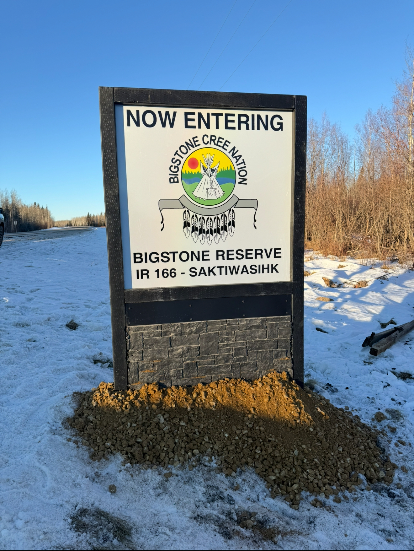 Bigstone Reserve IR 166 Saktiwasihk community signage